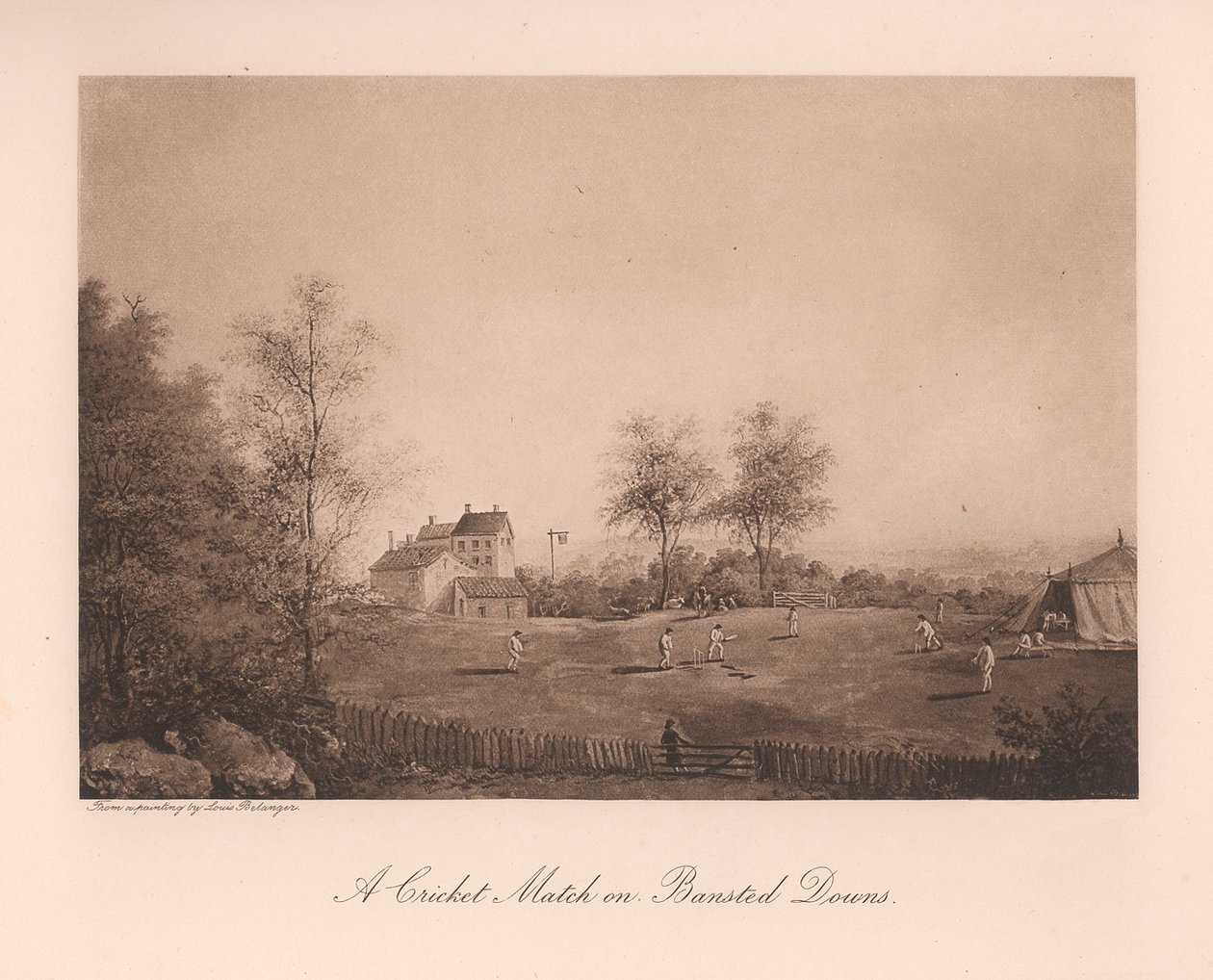 Un match de cricket sur Bansted Downs, Surrey, XIXe siècle, 1912 - Unbekannt