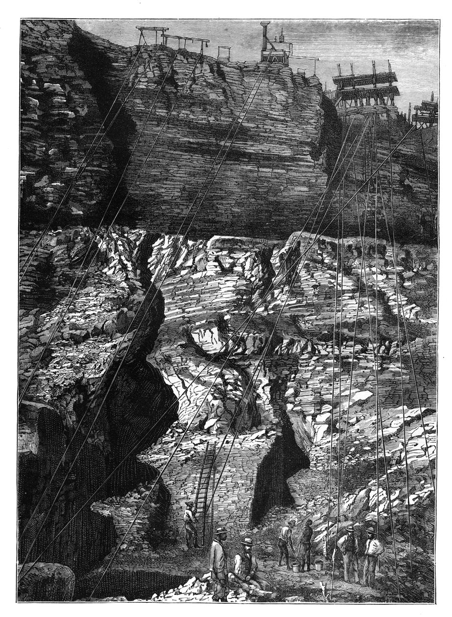 Une mine de diamants à Kimberley, Griqualand West, Northern Cape, Afrique du Sud, vers 1890 - Unbekannt