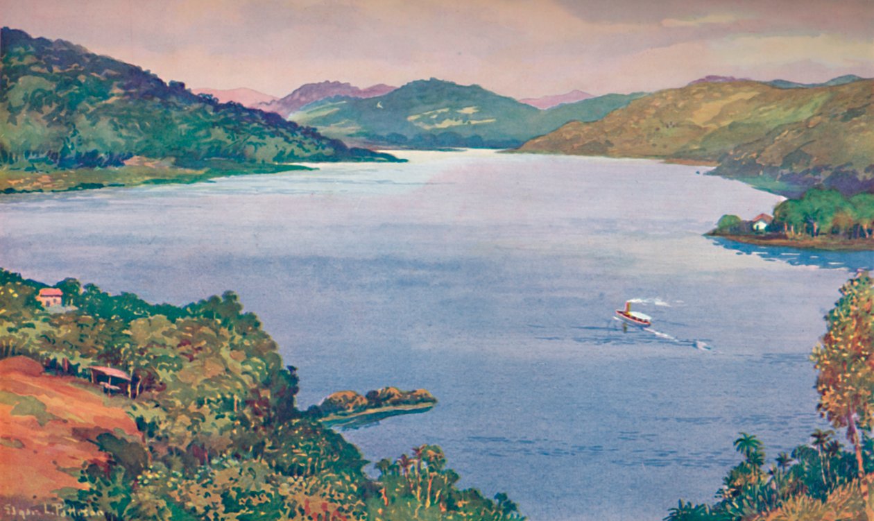 Un aperçu du grand lac artificiel à Riberao das Lages, 1914 - Unbekannt