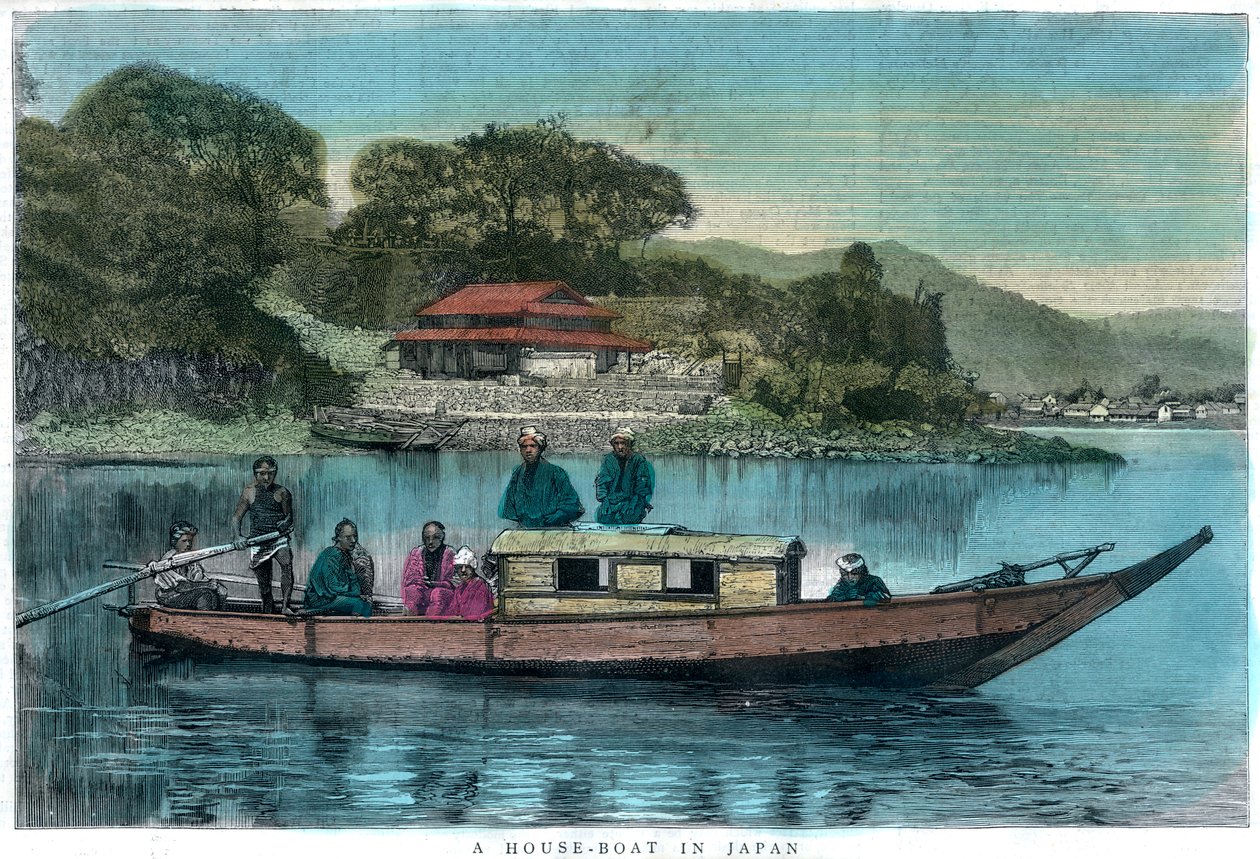 Une maison-bateau au Japon, 1888 - Unbekannt