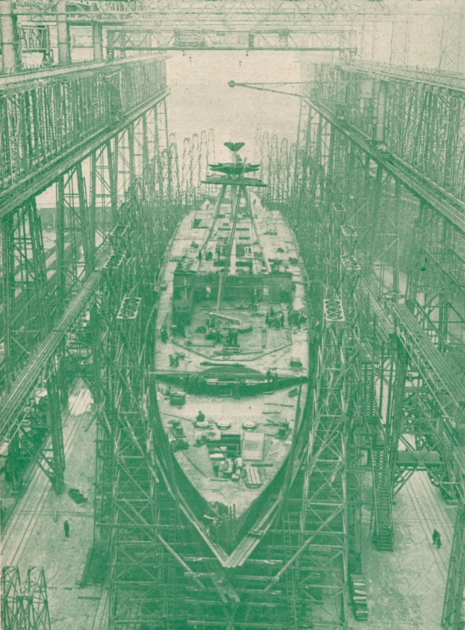 Un croiseur léger en construction, vers 1917-1919 - Unbekannt