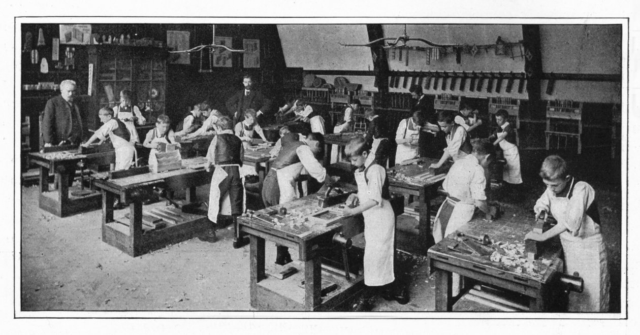 Un centre de formation manuelle : travail du bois, Londres, vers 1900 1901 - Unbekannt
