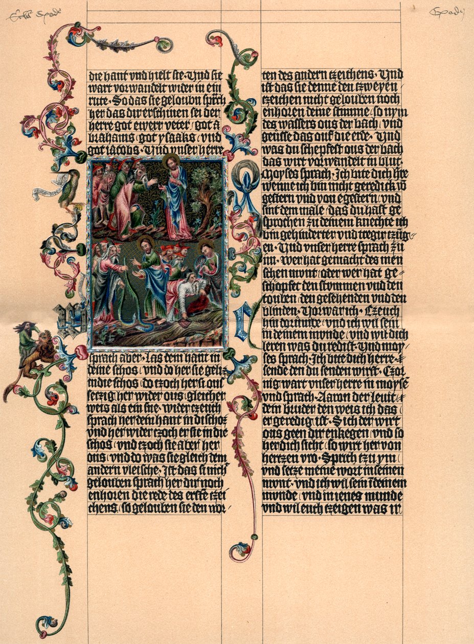 Une page de la Bible de Wenzel, vers 1400 - Unbekannt