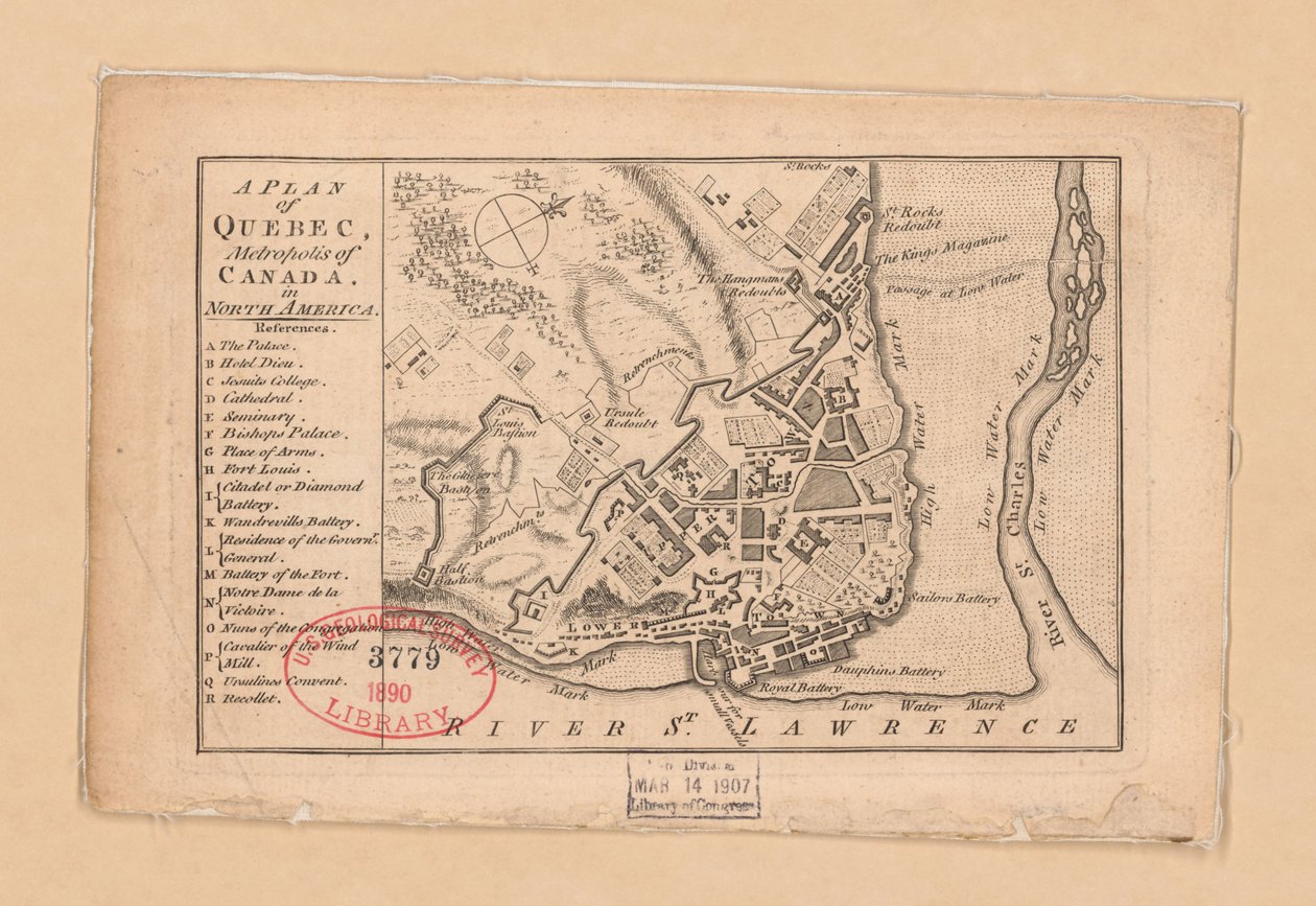 Plan de Québec, métropole du Canada en Amérique du Nord - Unbekannt