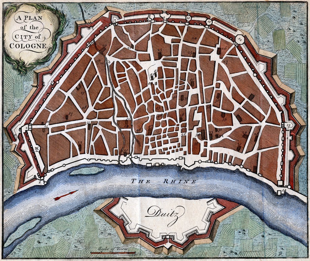 Plan de la ville de Cologne - Unbekannt