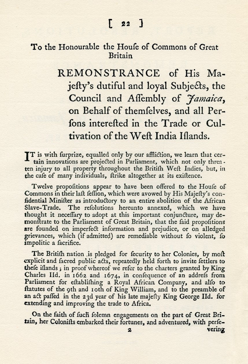 Une remontrance sur le sujet de la traite des esclaves, 1789 - Unbekannt