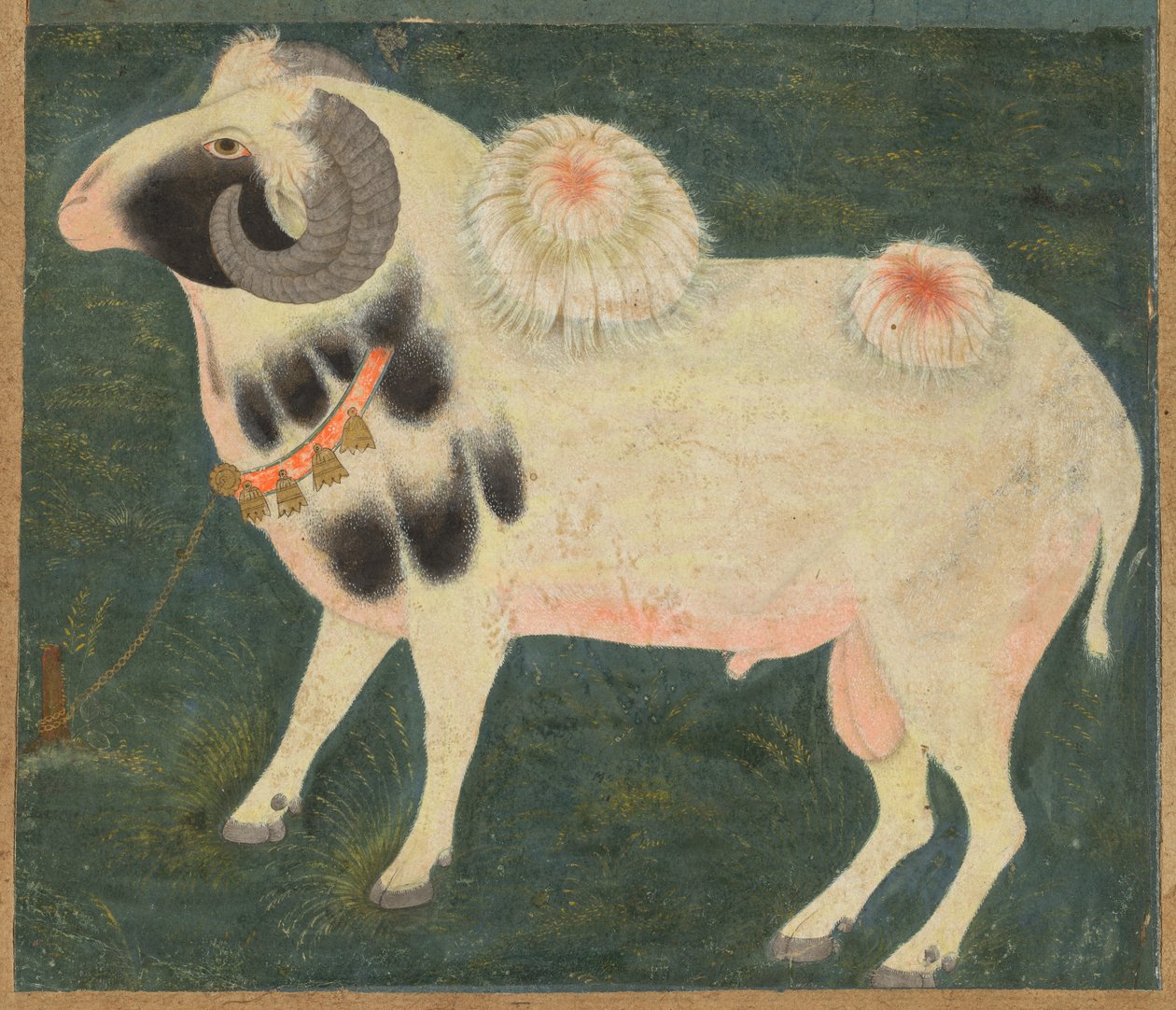 Un bélier royal avec une chaîne en or, vers 1585, bordure ajoutée probablement dans les années 1700 - Unbekannt