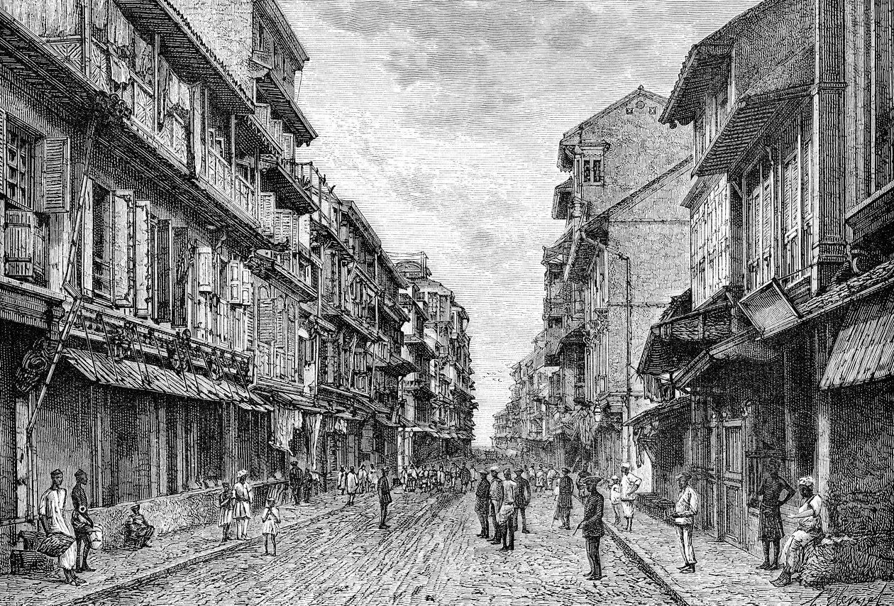 Une rue à Bombay, Inde, 1895 - Unbekannt