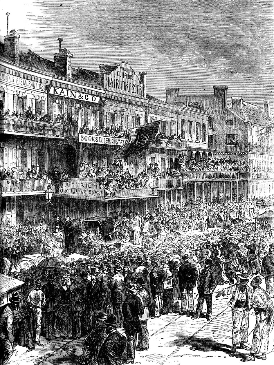 Une rue à la Nouvelle-Orléans le jour des élections, 1860 vers 1880 - Unbekannt