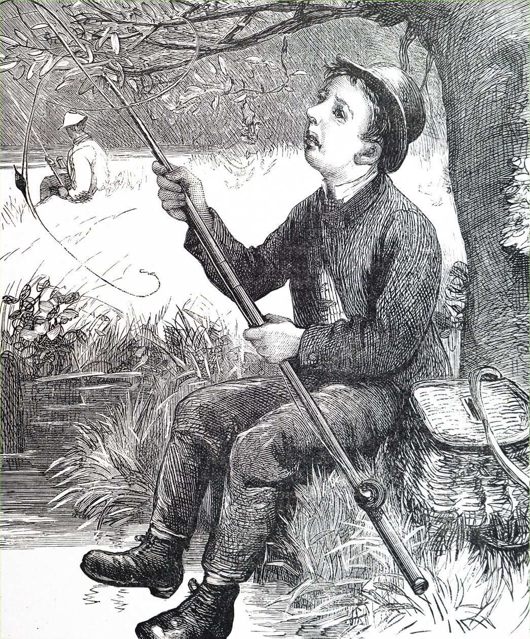 Un jeune garçon pêchant - Unbekannt