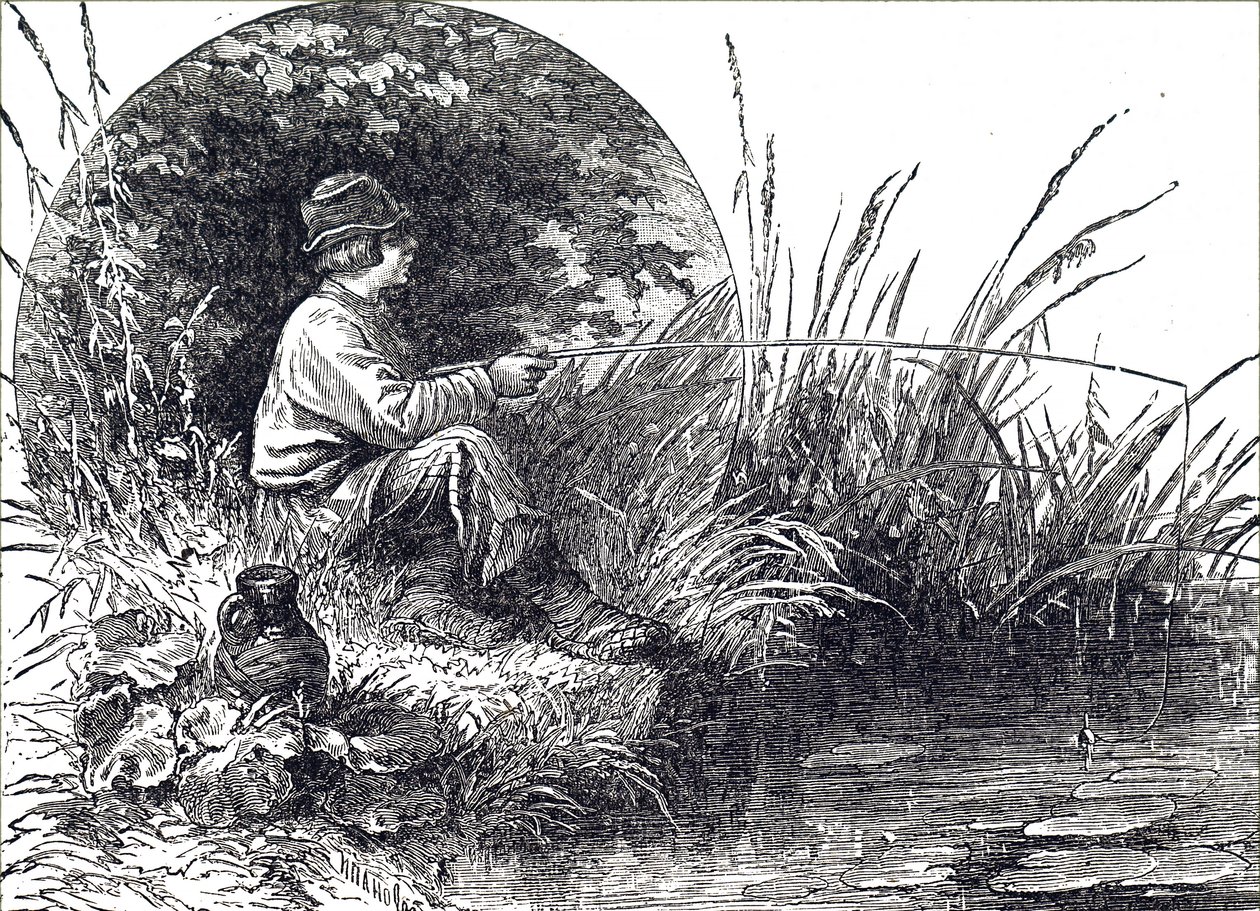 Un jeune garçon pêchant - Unbekannt