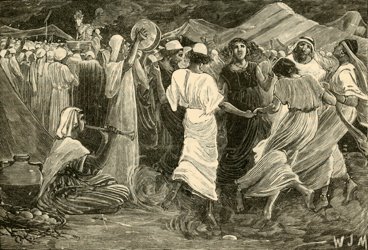 Aaron et les Israélites adorant le veau, 1890 - Unbekannt