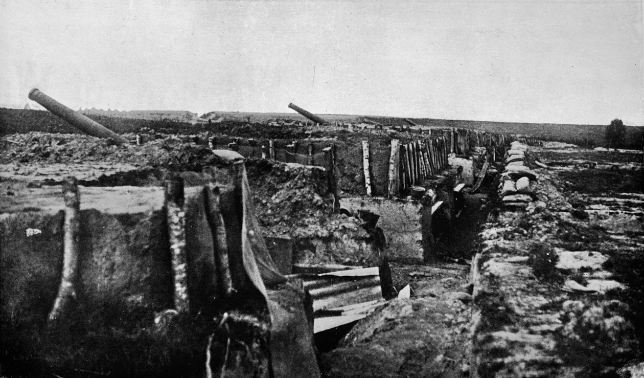 Tranchées et canons britanniques abandonnés à Maubeuge, 1914 - Unbekannt