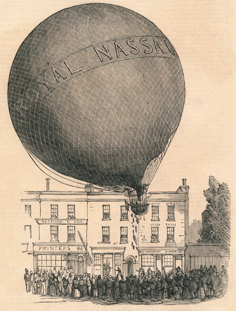 Accident du ballon Nassau sur la London-Road, mercredi, 1849 - Unbekannt
