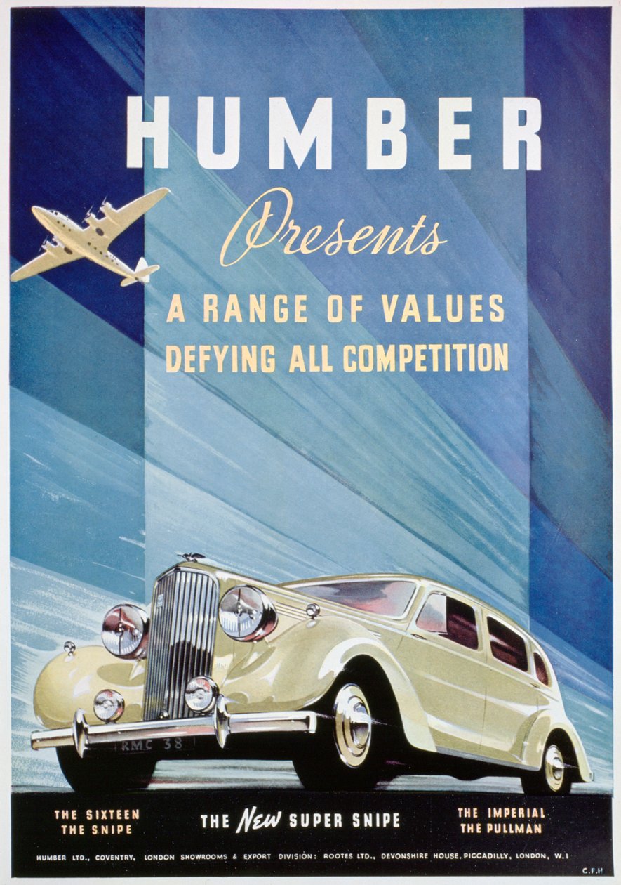 Publicité pour les voitures Humber, 1938 - Unbekannt