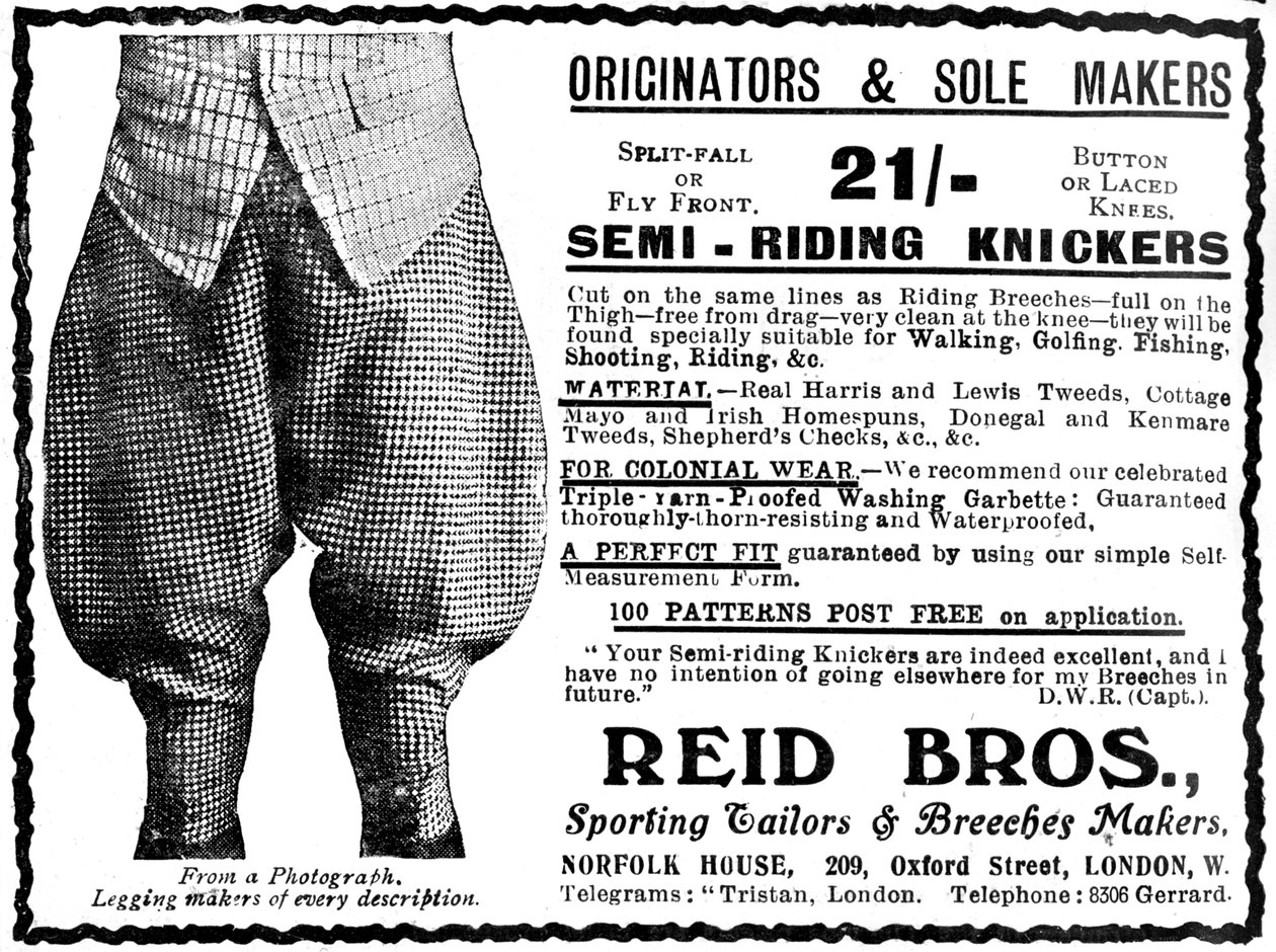 Publicité pour Reid Bros, tailleurs sportifs et fabricants de culottes - Unbekannt