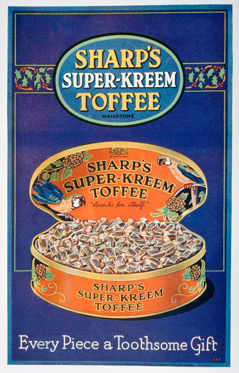 Publicité pour Sharps Super-Kreem Toffee, 1928 - Unbekannt
