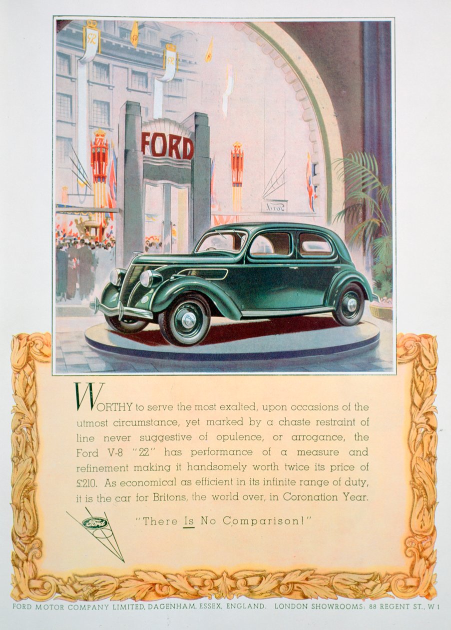 Publicité pour la voiture Ford V8 22, 1937 - Unbekannt