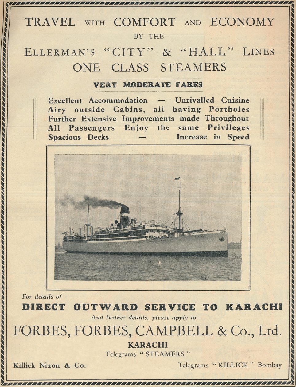 Publicité pour les vapeurs Ellermans, 1936 - Unbekannt