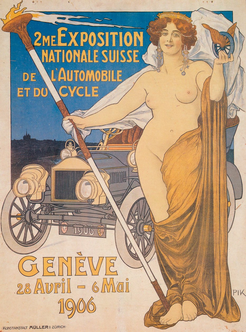 Publicité pour la deuxième exposition nationale suisse de voitures et de bicyclettes, Genève, 1906 - Unbekannt