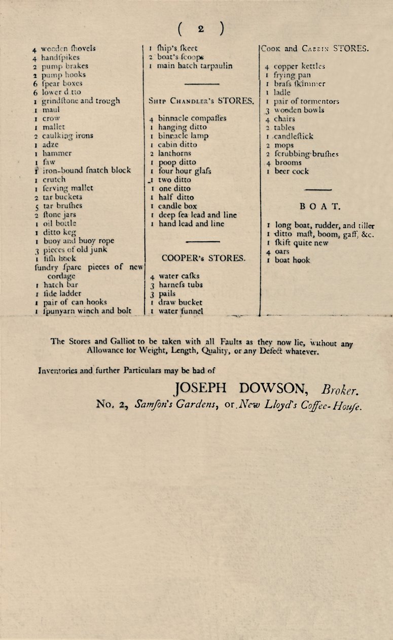 Annonce de vente à la chandelle chez Lloyds, 1796, 1928 - Unbekannt