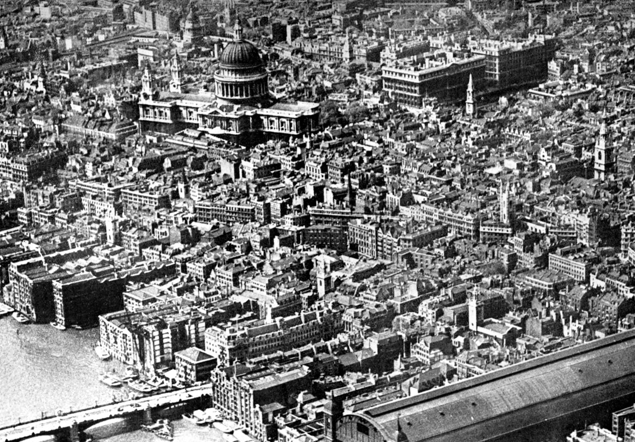 Vue aérienne de Londres, montrant la cathédrale Saint-Paul, 1926 - Unbekannt