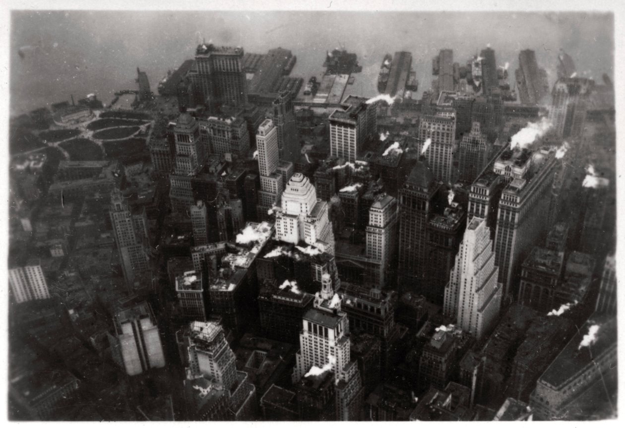 Vue aérienne de Manhattan, New York, USA, depuis un Zeppelin, 1928-1933 - Unbekannt