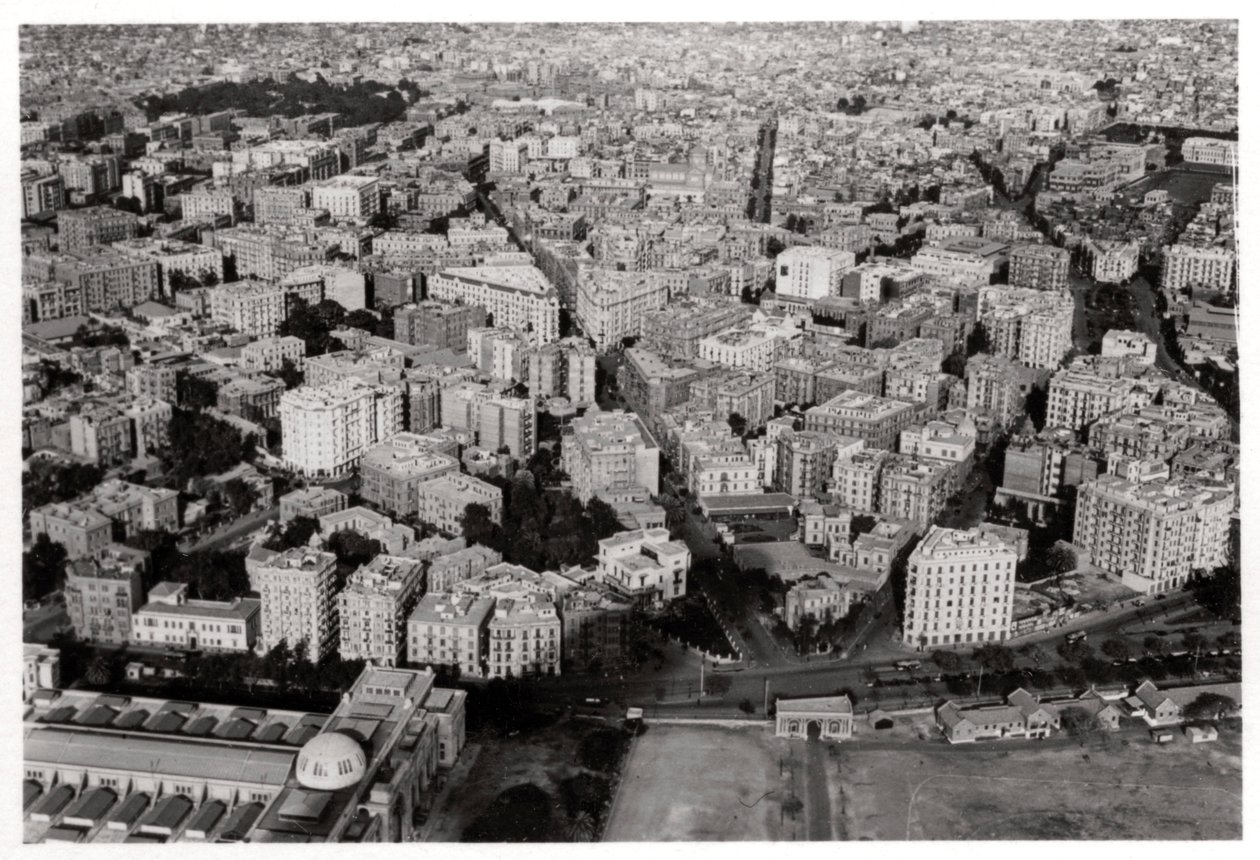 Vue aérienne du Nouveau Caire, Égypte, depuis un Zeppelin, 1931-1933 - Unbekannt