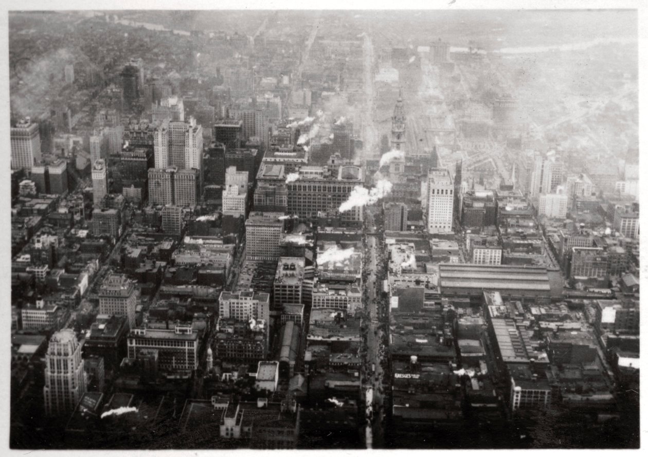 Vue aérienne de Philadelphie, Pennsylvanie, USA, depuis un Zeppelin, 1928, 1933 - Unbekannt