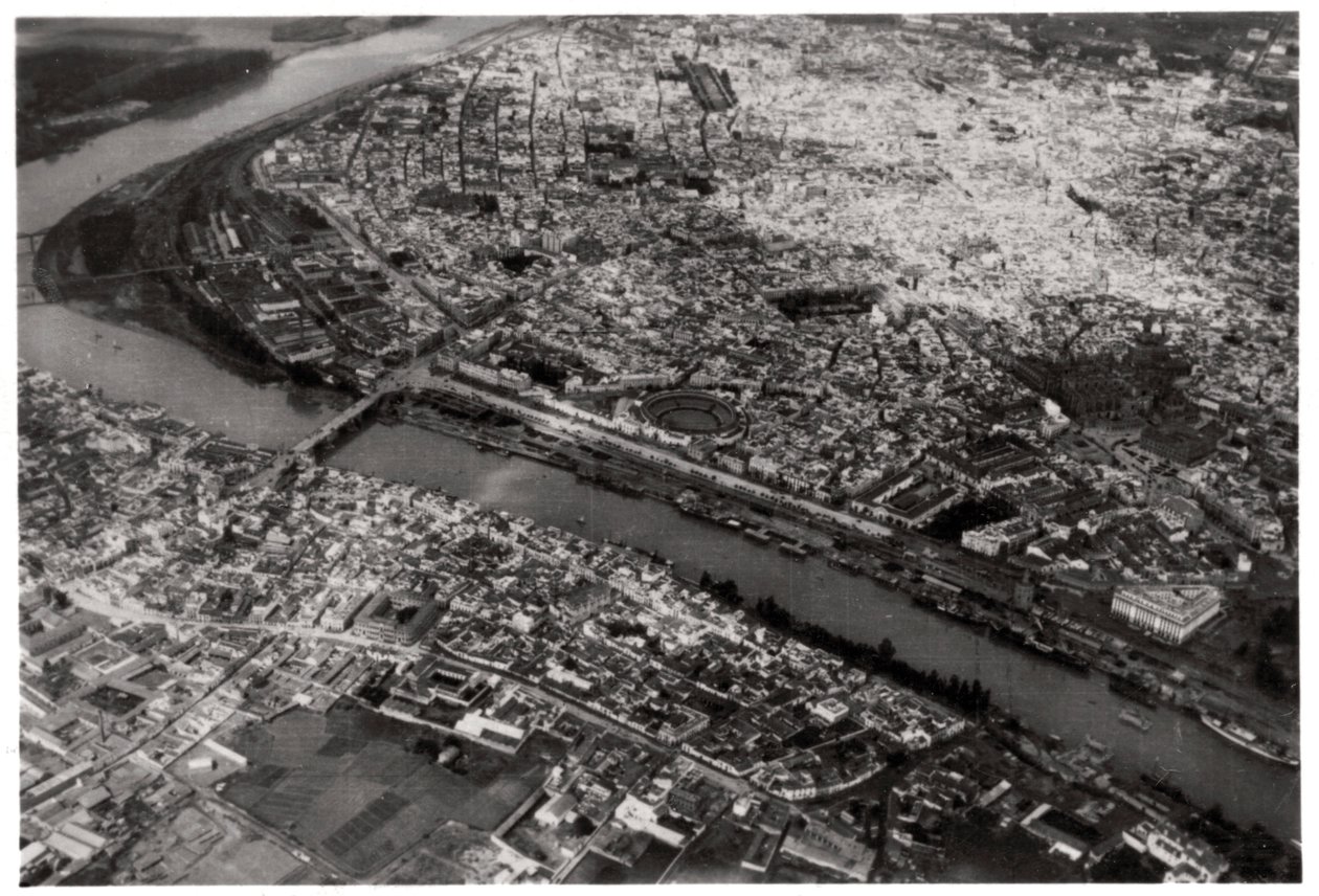 Vue aérienne de Séville, Espagne, depuis un Zeppelin, 1929-1933 - Unbekannt