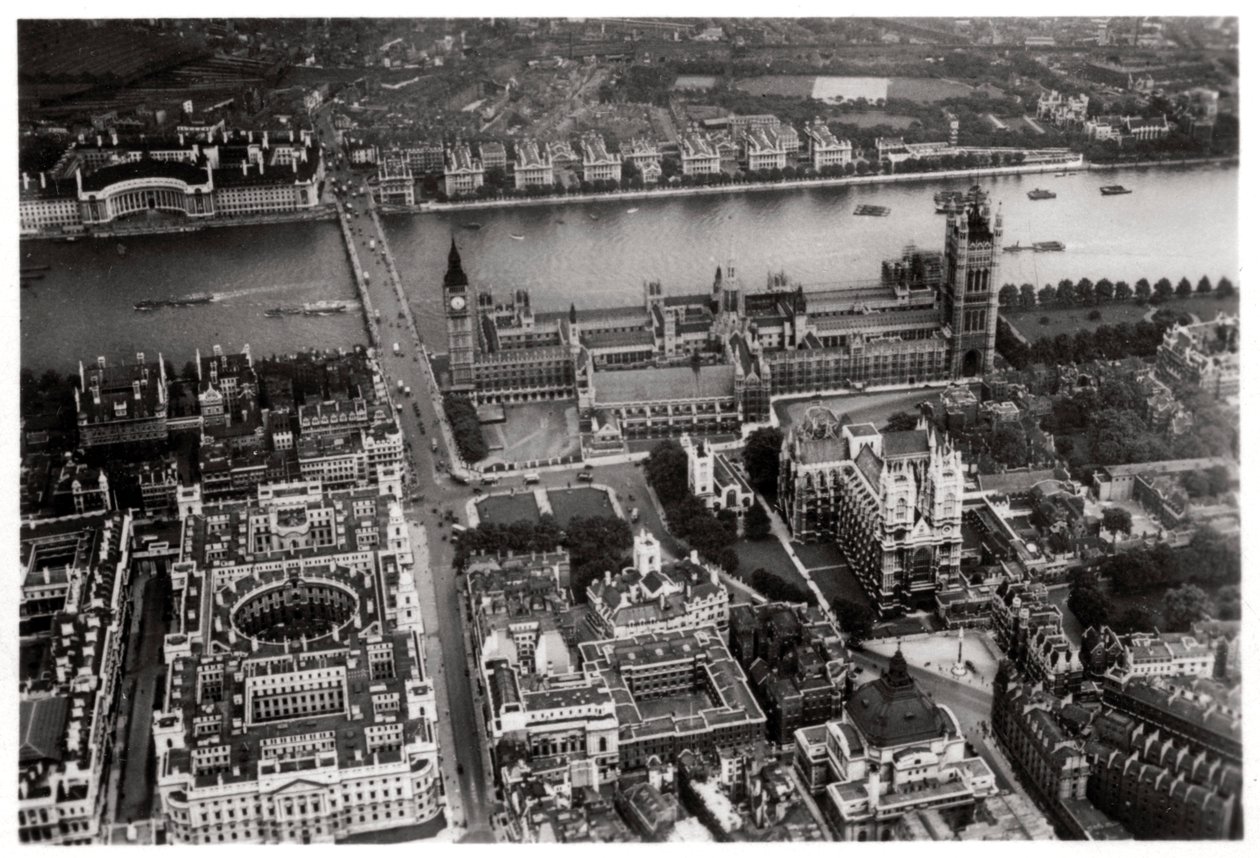 Vue aérienne de Westminster, Londres, depuis un Zeppelin, 1931 - Unbekannt
