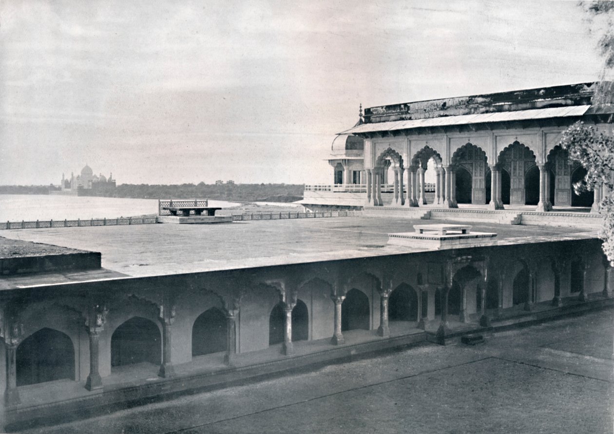 Agra. Le Dewan-i-Khas montrant le Taj - Unbekannt