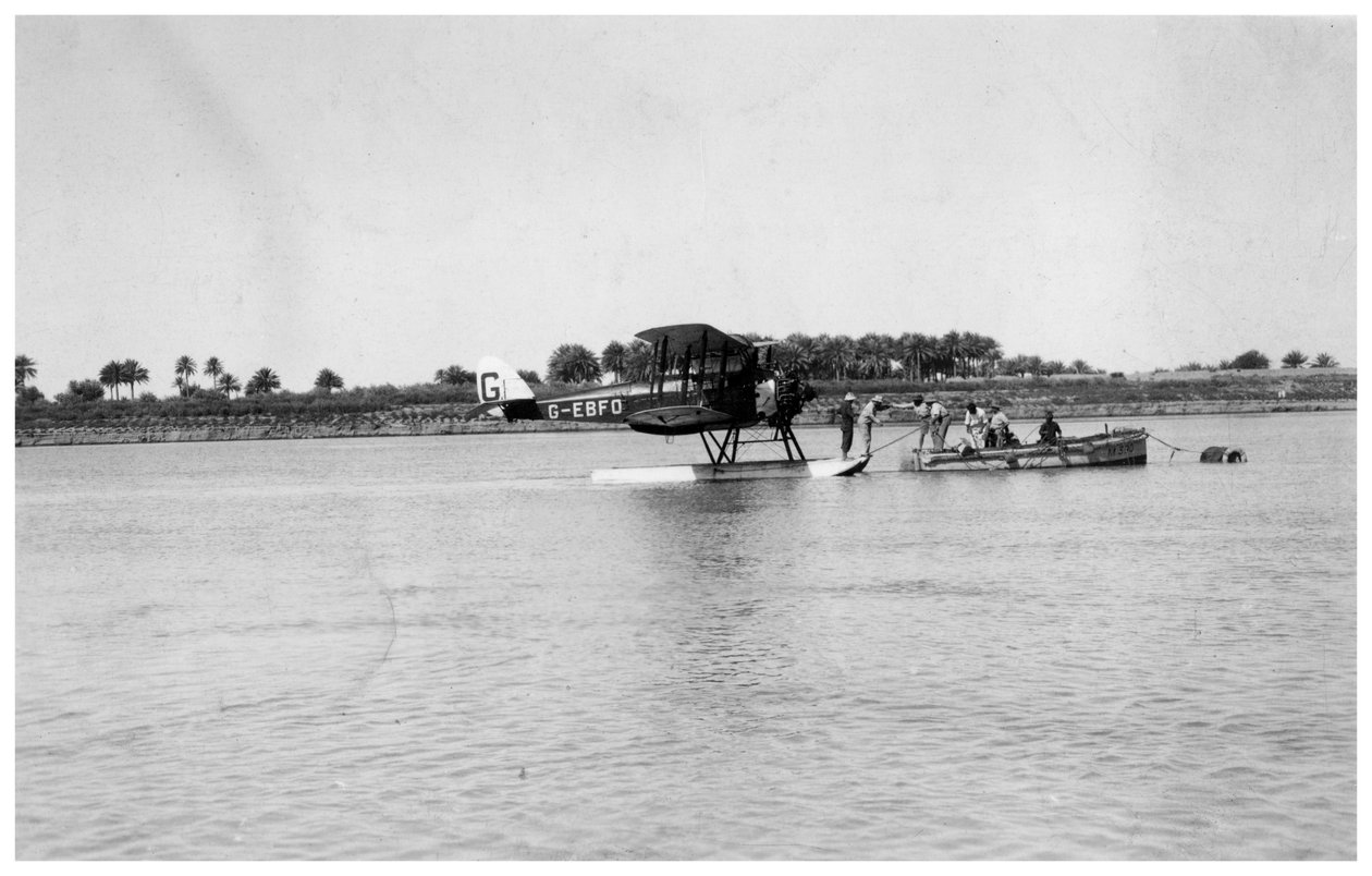 Alan Cobhams De Havilland DH50 atterrissant sur le Tigre, Irak, 1926 - Unbekannt