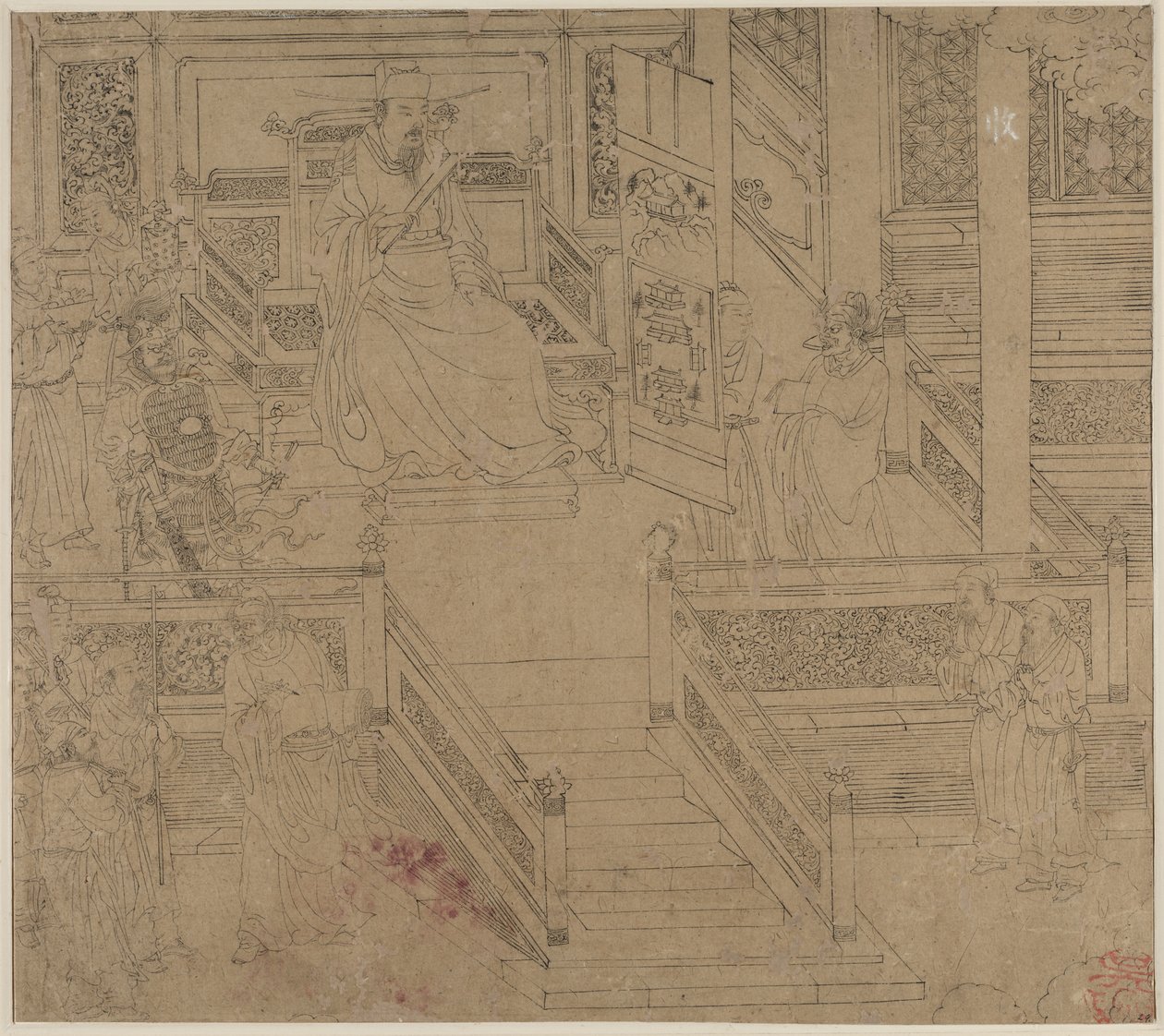 Album de thèmes taoïstes et bouddhistes : Rois des Enfers : Feuille 29, 1200s - Unbekannt