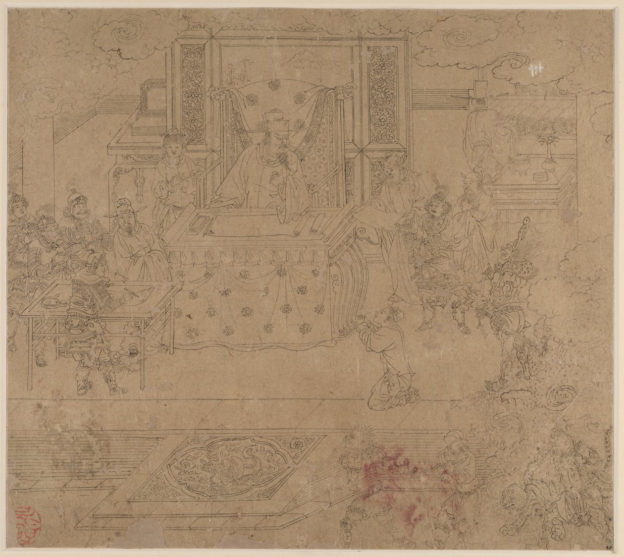 Album de thèmes taoïstes et bouddhistes : Rois des Enfers : Feuille 30, 1200s - Unbekannt