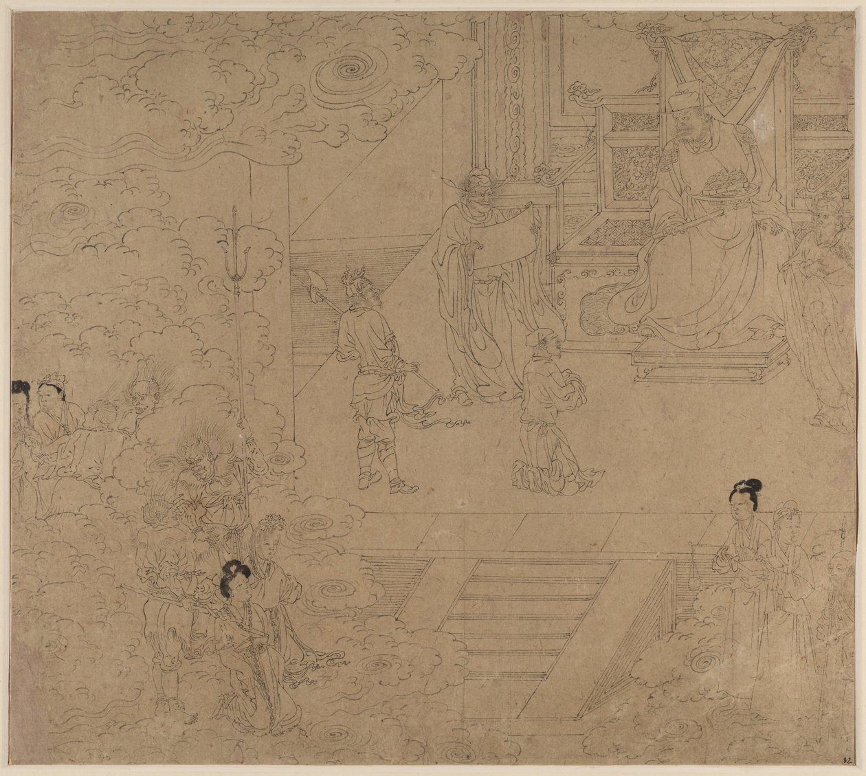 Album de thèmes taoïstes et bouddhistes : Rois des Enfers : Feuille 32, 1200s - Unbekannt
