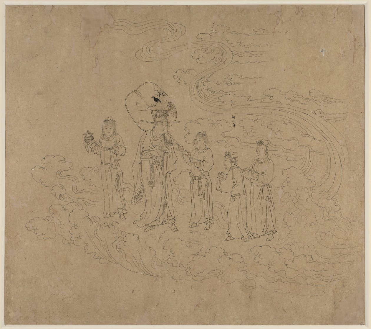 Album de thèmes taoïstes et bouddhistes : Procession de divinités taoïstes : Feuille 10, 1200s - Unbekannt