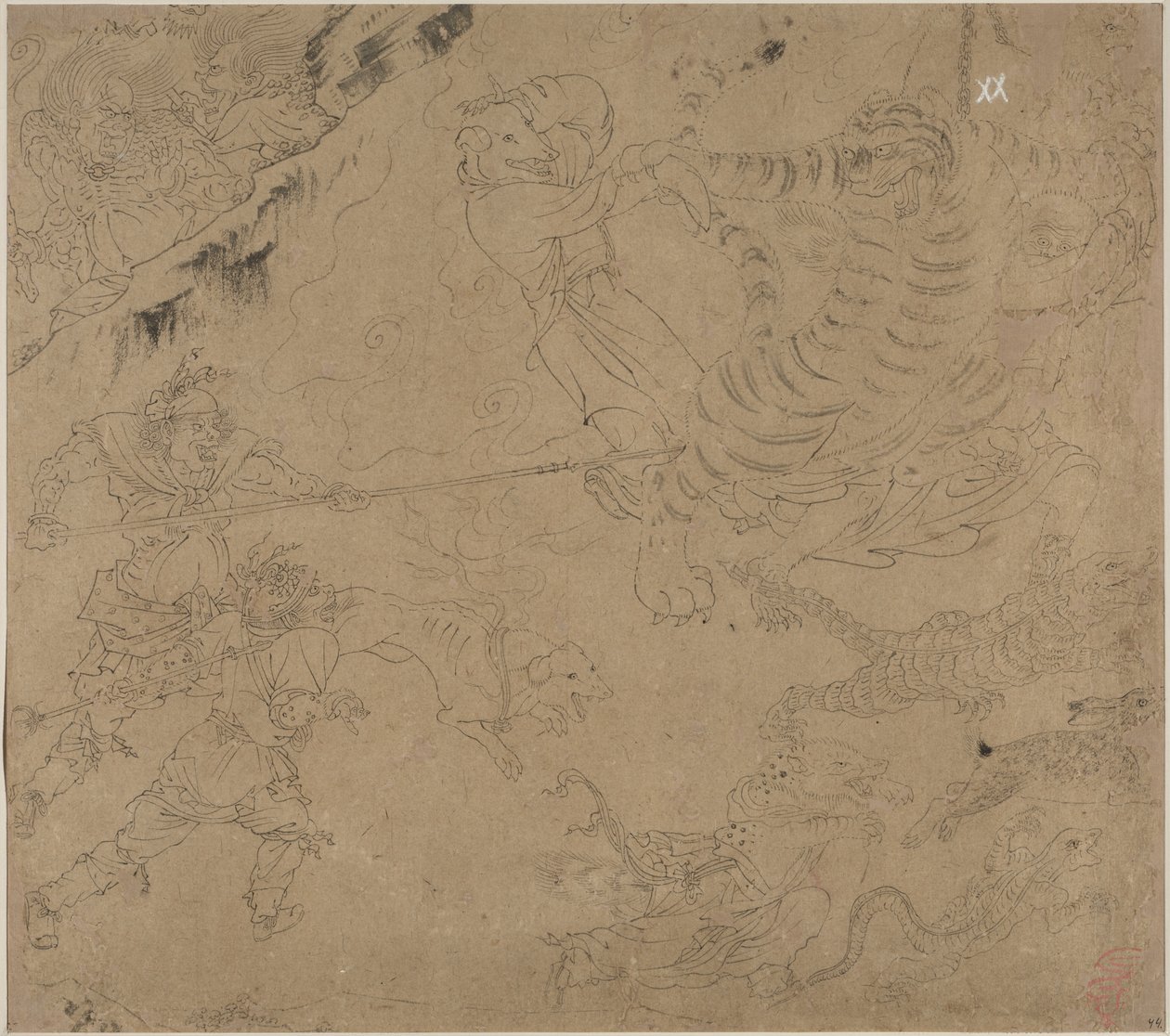 Album de thèmes taoïstes et bouddhistes : Chercher la montagne : Feuille 44, 1200s - Unbekannt