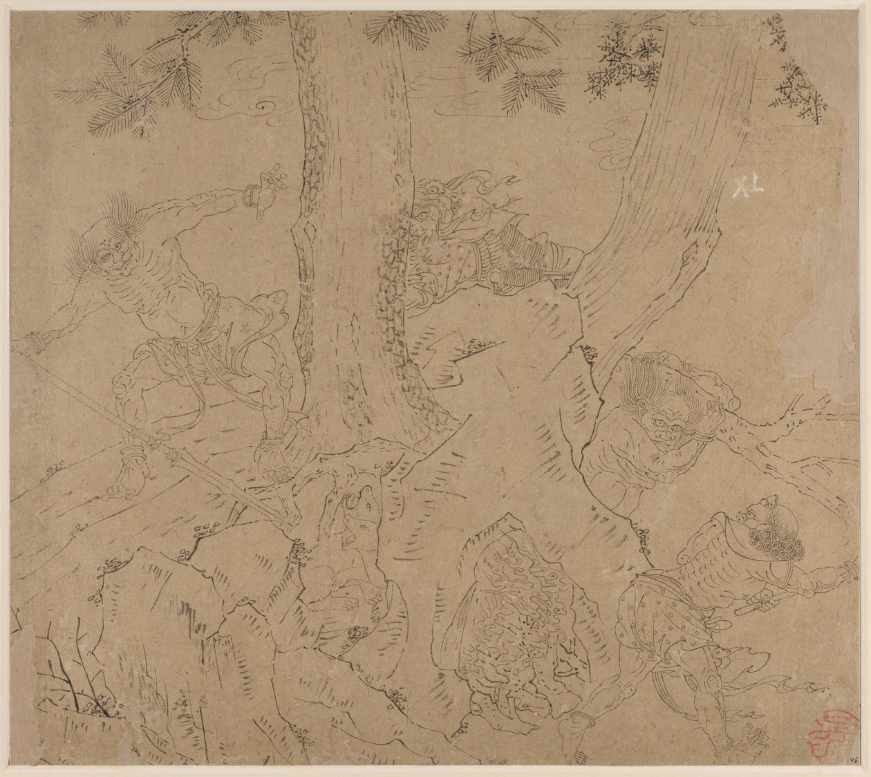 Album de thèmes taoïstes et bouddhistes : Chercher la montagne : Feuille 46, 1200s - Unbekannt