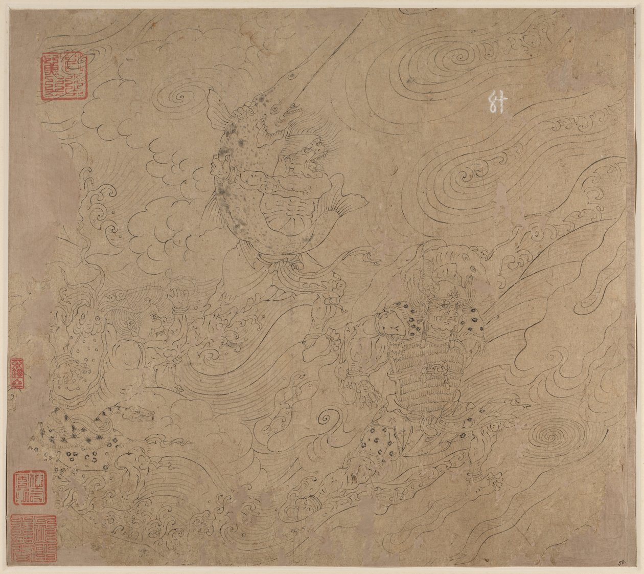 Album de thèmes taoïstes et bouddhistes : Recherche de la montagne : Feuille 50, 1200s - Unbekannt