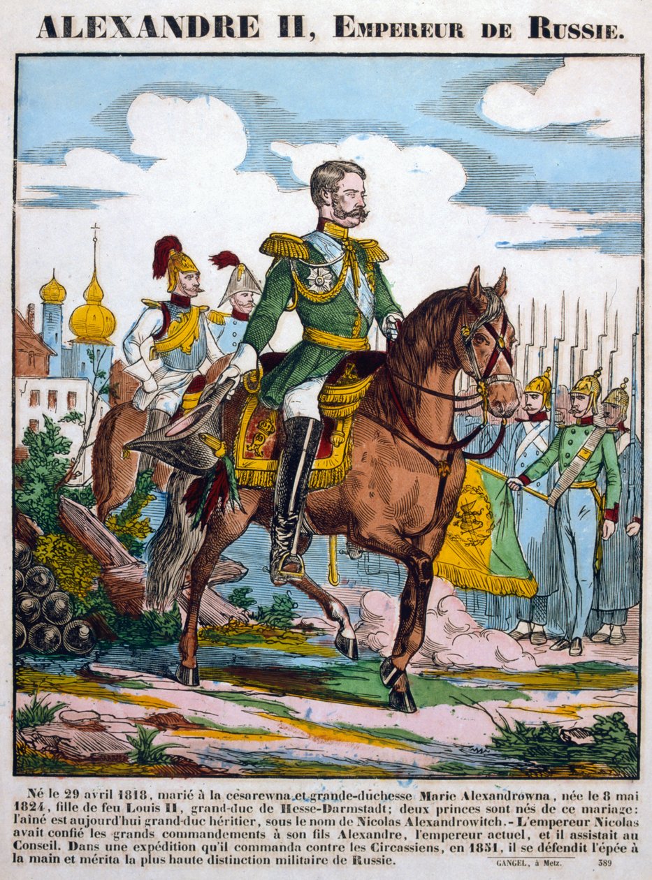 Alexandre II, Tsar de Russie, passant en revue les troupes, vers 1855 - Unbekannt