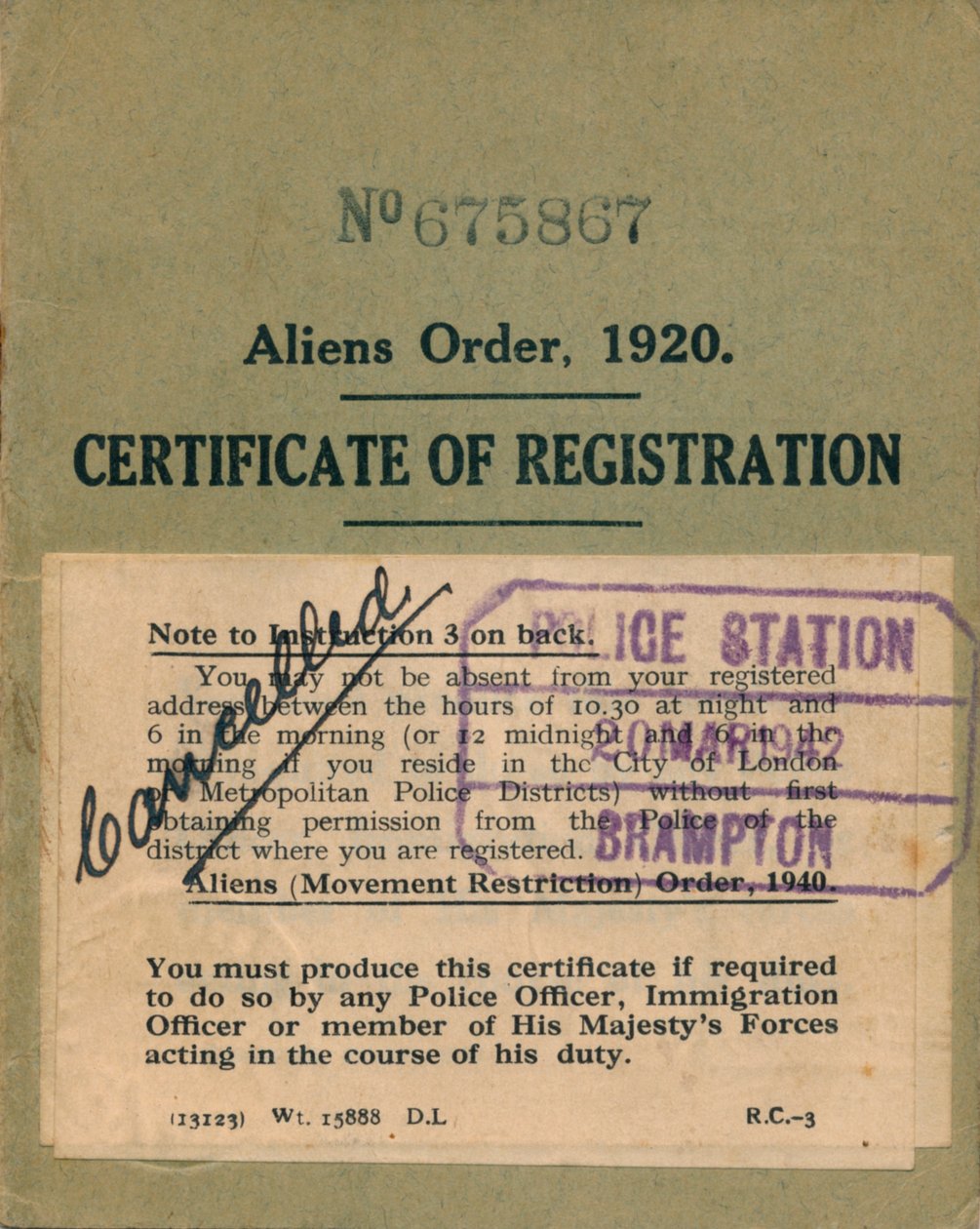 Ordre des étrangers, certificat d