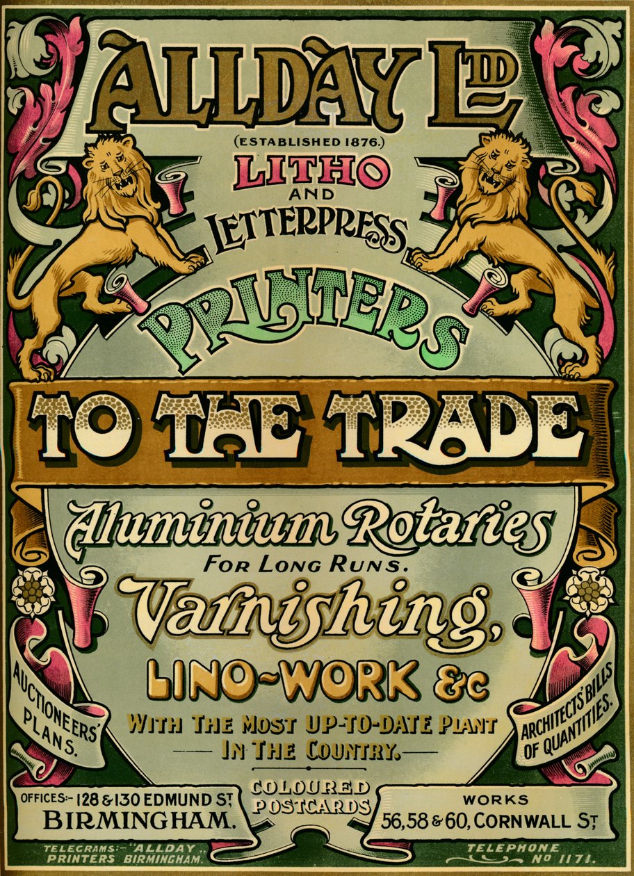 Allday Ltd - publicité, 1907 - Unbekannt