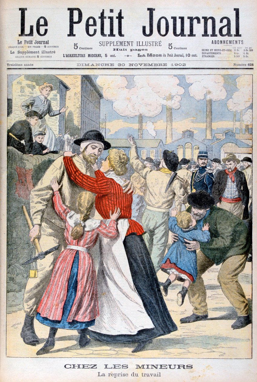 Parmi les mineurs, la reprise du travail, 1902 - Unbekannt