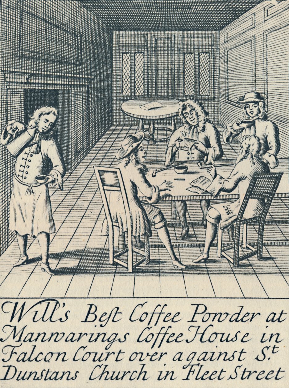 Une publicité pour Wills Coffee House vers 1700, 1944 - Unbekannt