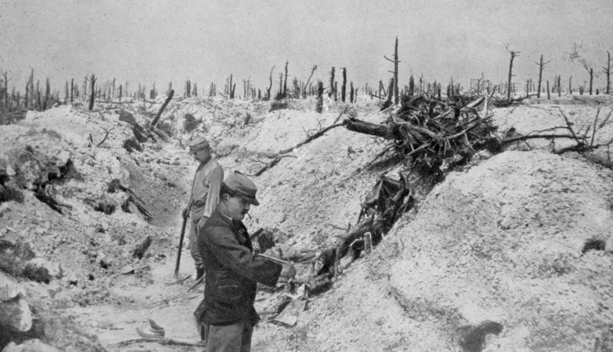 Une tranchée allemande abandonnée autour de Mesnil, Champagne, France, Première Guerre mondiale, 1915 - Unbekannt