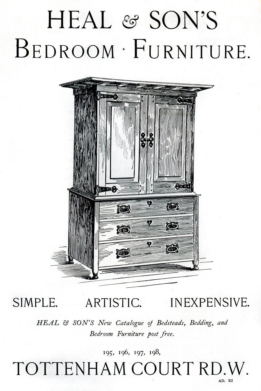 Une publicité pour les meubles de chambre Heal and Sons, 1898 - Unbekannt