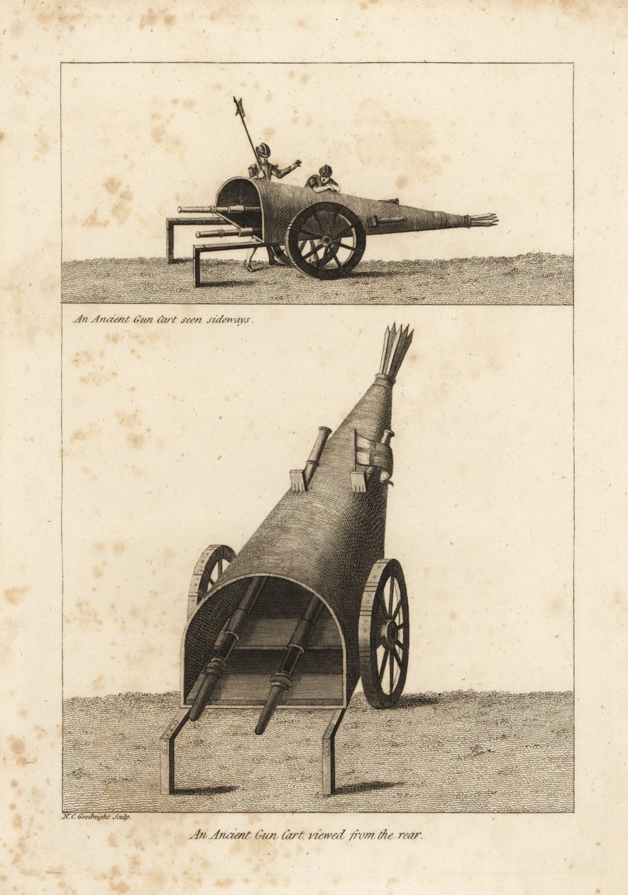 Un ancien chariot à canon utilisé lors du siège de Boulogne en 1544 - Unbekannt