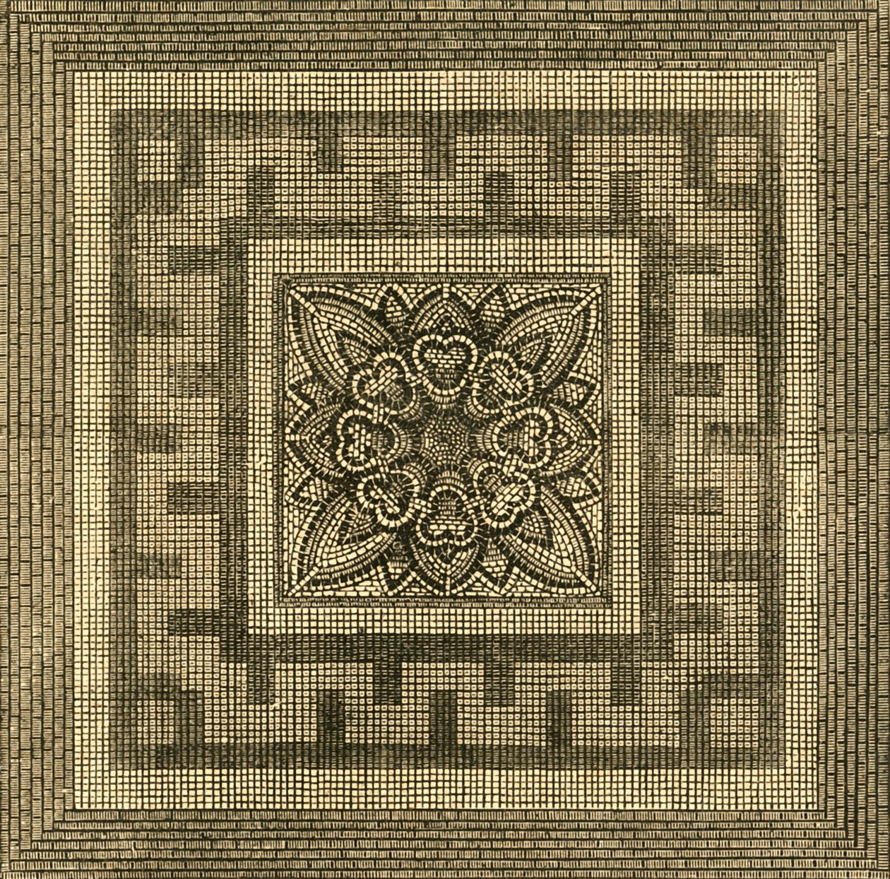 Pavement romain antique trouvé à Threadneedle Street, 1841, 1897 - Unbekannt