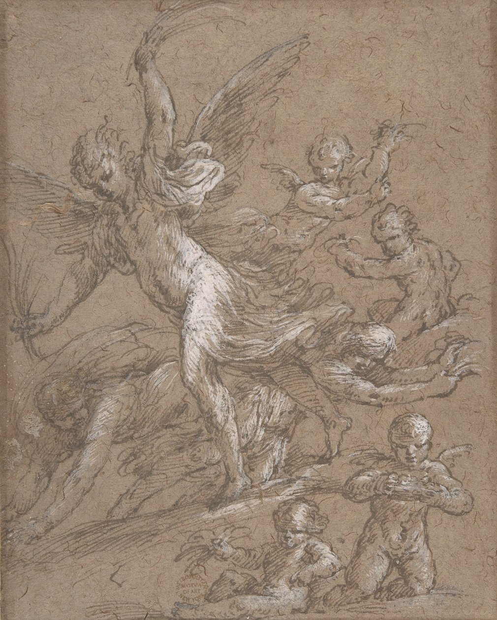 Anges et Putti, 17ème siècle - Unbekannt